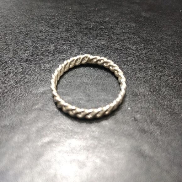 Silver tone woven ring size 10 - Picture 4 of 7